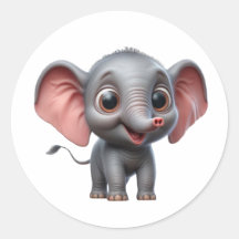 Adorable Cartoon Elephant Delight -Charming Animal