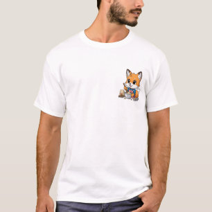 Adorable Cartoon Fox Baker Mixing Cookie Dough Ill T-Shirt