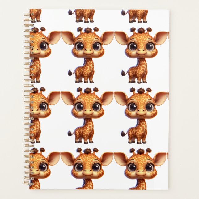 Adorable Cartoon Giraffe Graphic - Cute Safari Planner (Front)