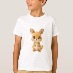 Adorable Cartoon Golden Kangaroo Joey Kids T-Shirt