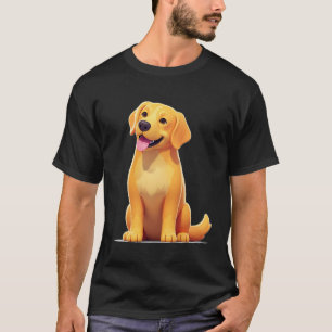 Adorable Cartoon Golden Retriever Puppy T-Shirt