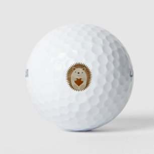 Adorable Cartoon Hedgehog Holding a Heart Golf Balls