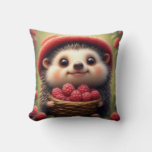 Adorable Cartoon Hedgehog Throw Pillow