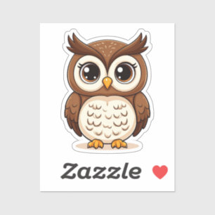 Adorable Cartoon Owl With Big Eyes