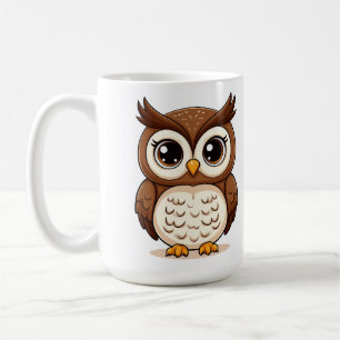 Adorable Cartoon Owl With Big Eyes Coffee Mug