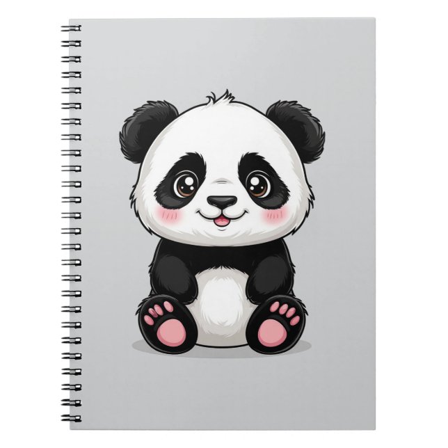 Adorable Cartoon Panda Notebook (Front)