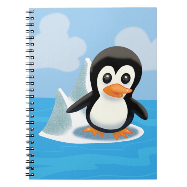 Adorable Cartoon Penguin Notebook (Front)