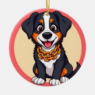 Adorable Cartoon Puppy Ceramic Ornament