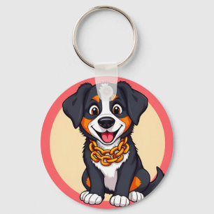 Adorable Cartoon Puppy Keychain