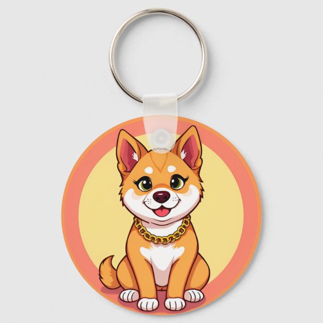 Adorable Cartoon Puppy Keychain (Front)