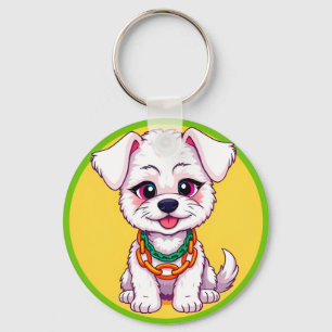 Adorable Cartoon Puppy Keychain