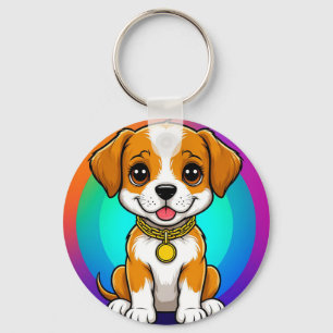 Adorable Cartoon Puppy Keychain