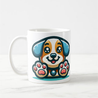 "Adorable Cartoon Puppy Paws Coffee Mug
