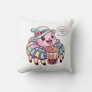 Adorable Cartoon Spider: Cozy, Kawaii Vibes Throw Pillow