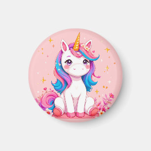 Adorable Cartoon Unicorn Magnet