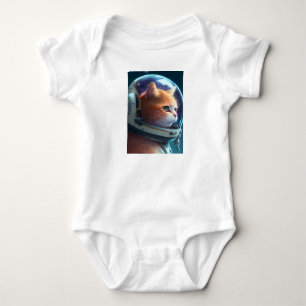 Adorable Cat Astronaut  Baby Bodysuit