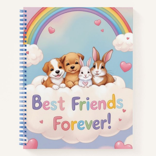Adorable Cat Best Friends Forever Notebook (Front)