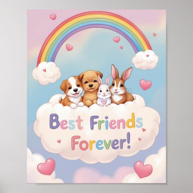 Adorable Cat Best Friends Forever Poster (Front)