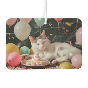 Adorable Cat Birthday Celebration Design Air Freshener