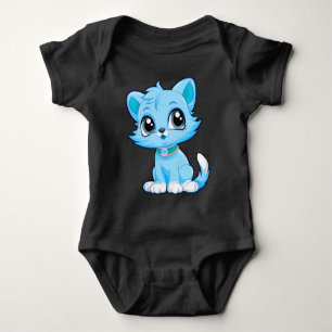 Adorable Cat Cartoon  Baby Bodysuit