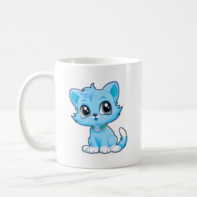 Adorable Cat Cartoon  Coffee Mug (Left)