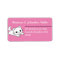 Adorable Cat Custom Pink and White Address Label