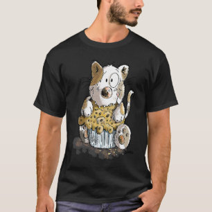 Adorable Cat Enjoying a Muffin or Cake For Cat T-Shirt