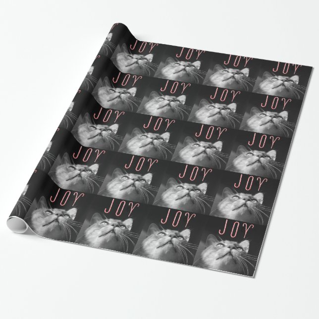 Adorable Cat Holiday Gift Wrap (Unrolled)