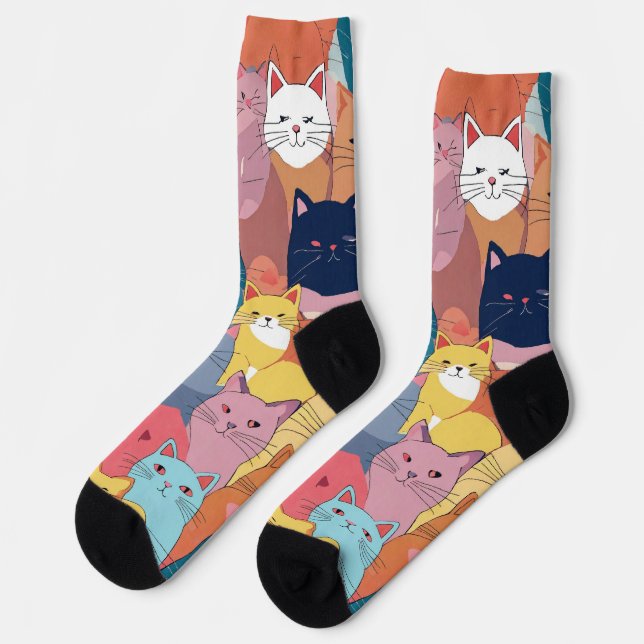 Adorable Cat-Inspired Sock Collection for Women (Left)