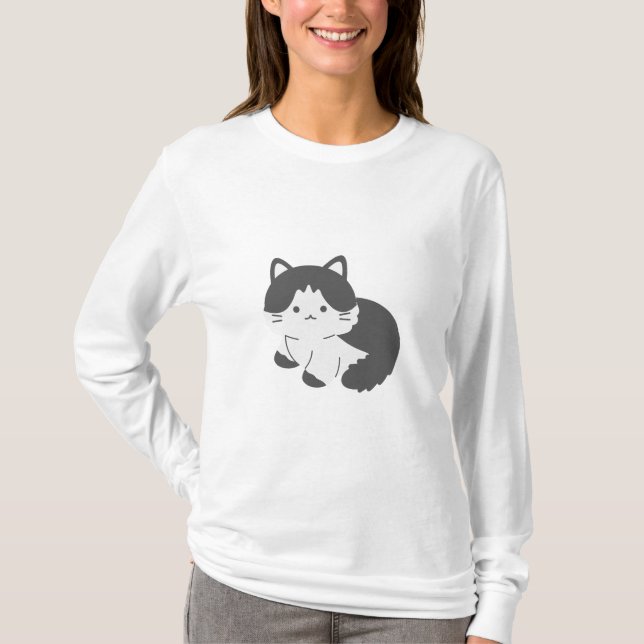 Adorable Cat Long Sleeve T-Shirt (Front)