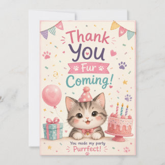 Adorable Cat Lover Birthday Thank You Cards 