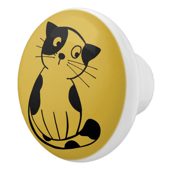 Adorable Cat Mark Ceramic Knob for Cabinets (Right)