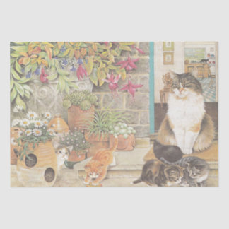 ADORABLE CAT PAINTED TISSUE PAPER