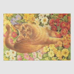 ADORABLE CAT PAINTED TISSUE PAPER