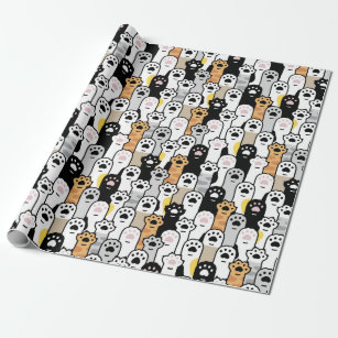 Adorable Cat Paws Wrapping Paper