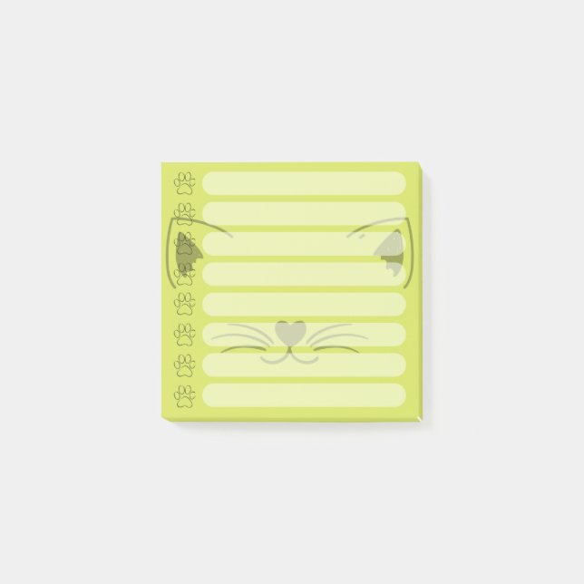 Adorable Cat Personalized Post-it Notes (Front)