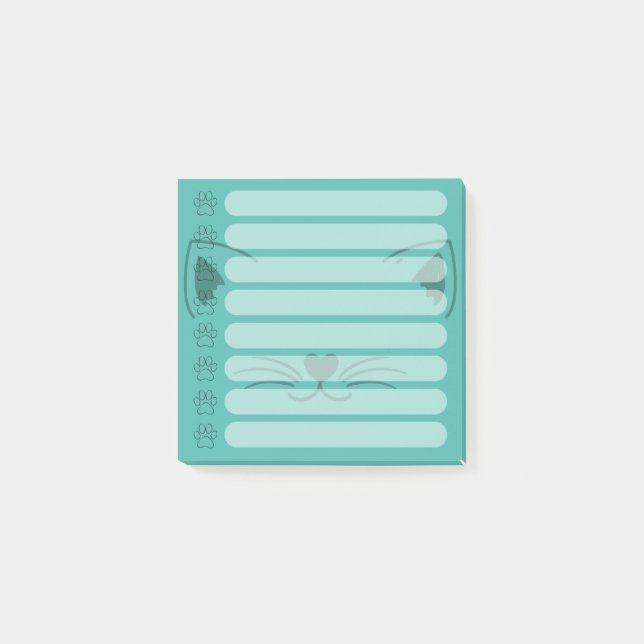 Adorable Cat Personalized Post-it Notes (Front)