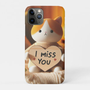 Adorable Cat Plush with Heartfelt Message iPhone 11 Pro Case