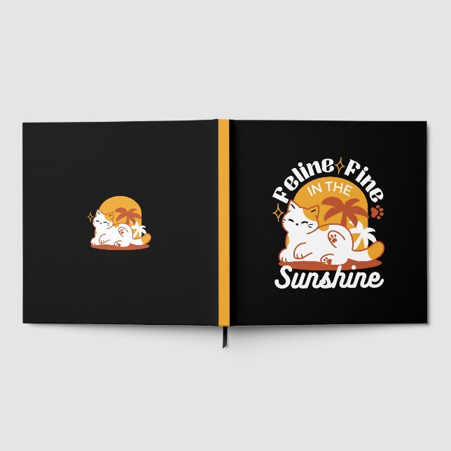Adorable Cat Relaxing in the Sunshine – Summer Pet Guest Book (Full)