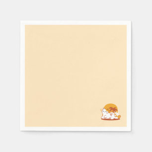 Adorable Cat Relaxing in the Sunshine – Summer Pet Napkin