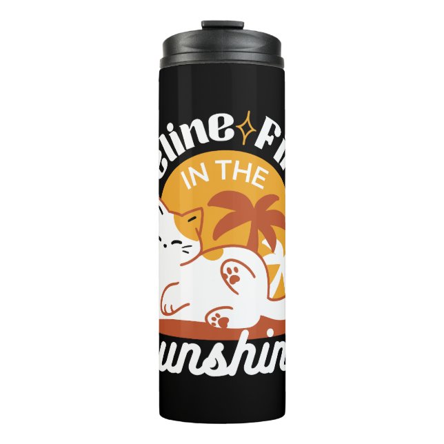 Adorable Cat Relaxing in the Sunshine – Summer Pet Thermal Tumbler (Front)