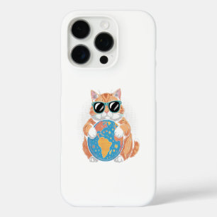 Adorable Cat Save The Planet Nature Conservation iPhone 16 Pro Case