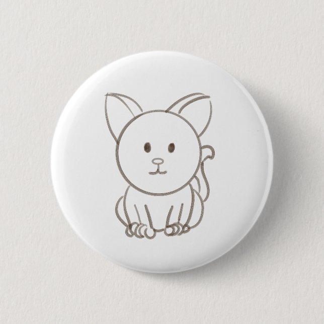 Adorable cat sketch 2 inch round button (Front)