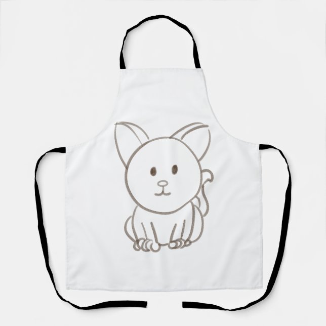Adorable cat sketch apron (Front)