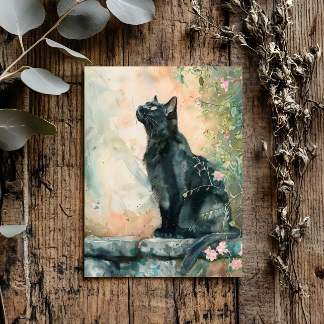 ADORABLE CAT WATERCOLOR ILLUSTRATION POSTCARD (Creator Uploaded)