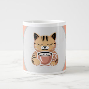 Adorable Cat with Coffee Mug   Cozy Cat Lover Gift