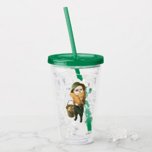 Adorable Cat with Hen on Farm Acrylic Tumbler