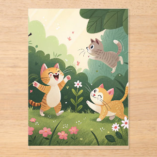 Adorable Cats at Play – Pure Garden Joy Acrylic Invitations