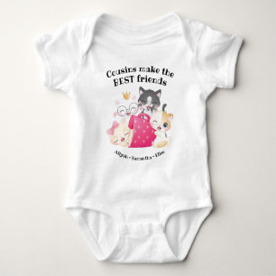 Adorable Cats Cousins Make the Best Friends Custom Baby Bodysuit