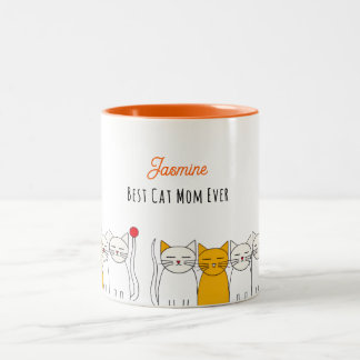 Adorable Cats Mug – Personalized Cat Mom Gift Idea
